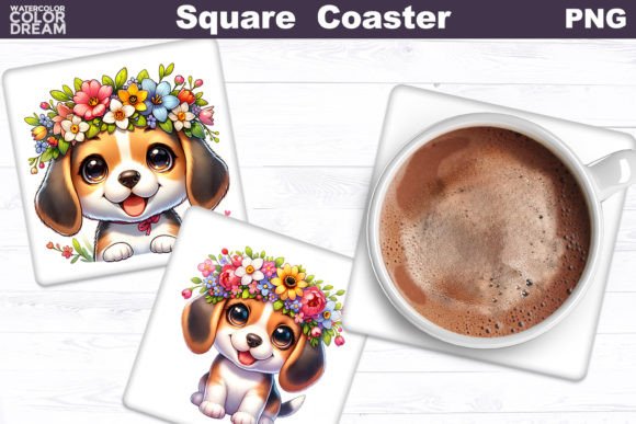 Beagle Square Coaster