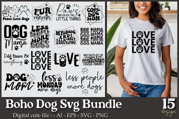 Boho Dog Svg Bundle