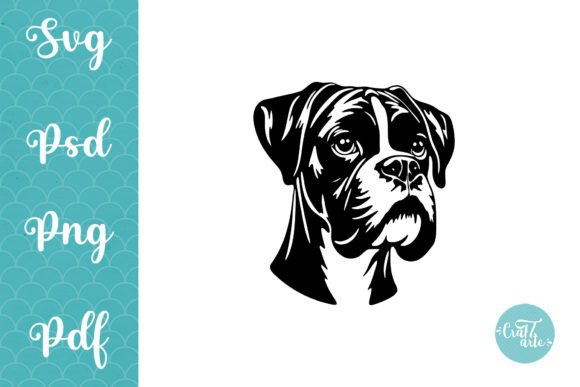Boxer Dog Svg Outline Clipart