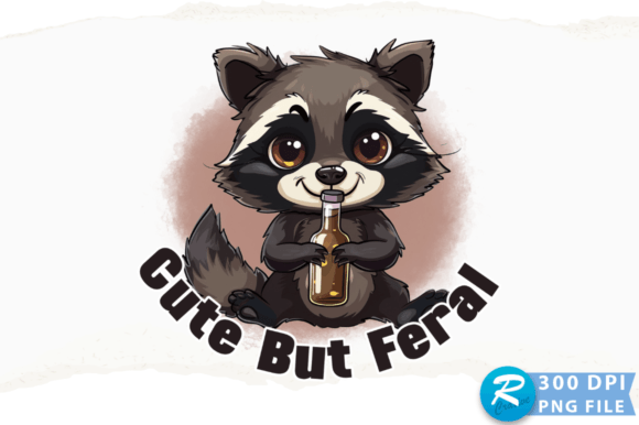 Cute but Feral PNG Design