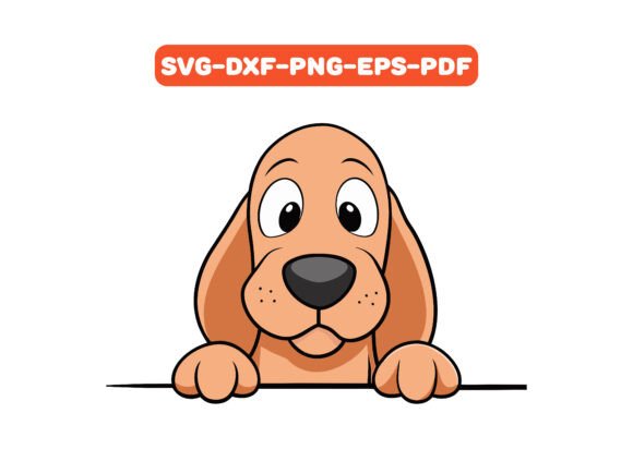 Cute Peeking Bloodhound Dog Svg