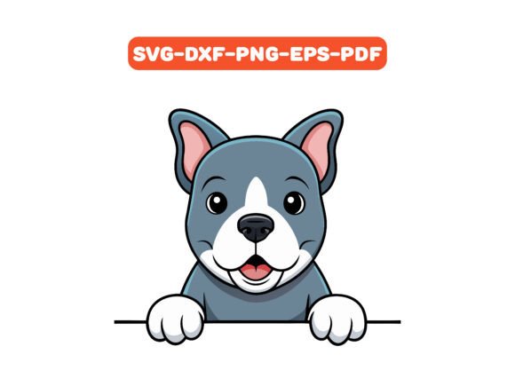 Cute Peeking Pit Bull Dog Svg