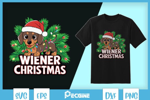 Dachshund Christmas Weenie Dog SVG