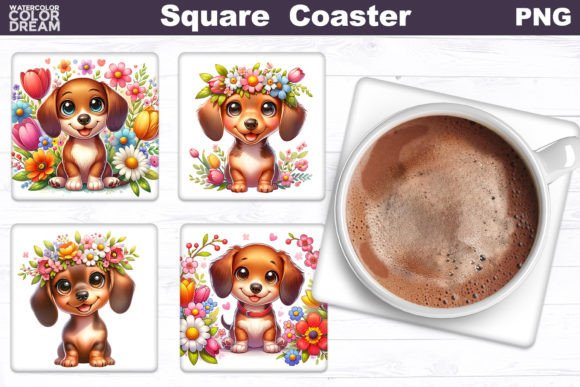 Dachshund Square Coaster