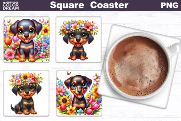 Doberman Square Coaster