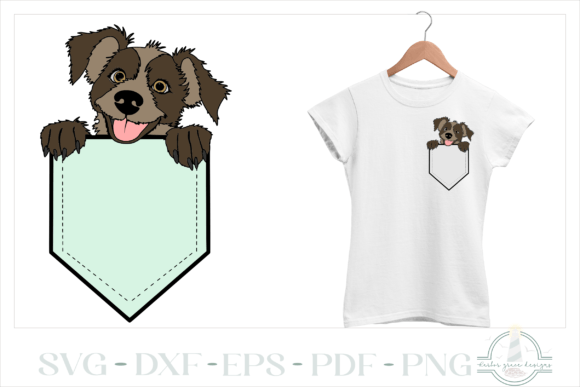 Dog Peeking from Pocket SVG