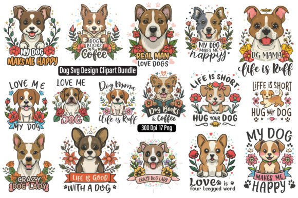 Dog Svg Design Clipart Bundle
