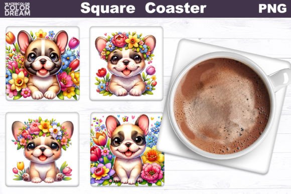 French Bulldog Square Coaster