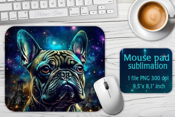 Galaxy Bulldog Mouse Pad Sublimation