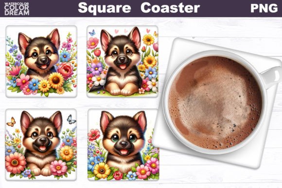 German Shepherd Square Coaster