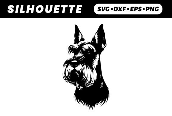 Giant Schnauzer Portrait, Black White