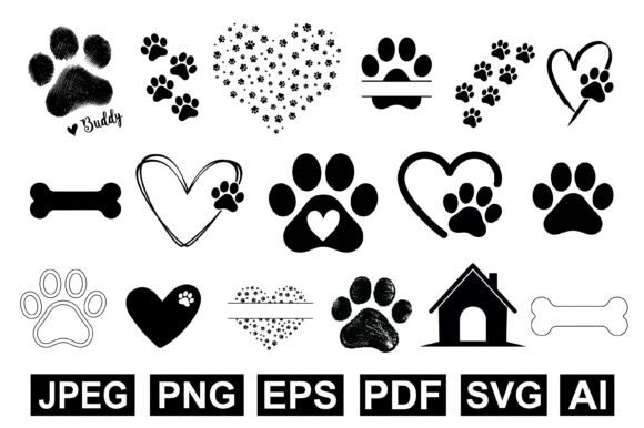 Paw Print Bundle Silhouette