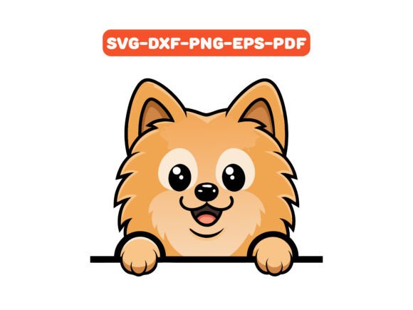 Peeking Pomeranian Dog SVG Vector