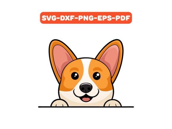 Peeking Welsh Corgi Dog SVG Vector