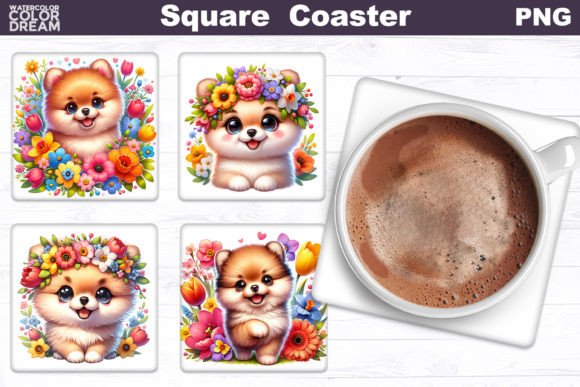 Pomeranian Square Coaster