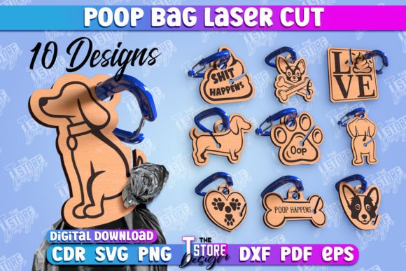 Poop Bag Holder Laser Cut Design Bundle