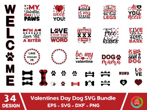 Valentine’s Day Dog SVG